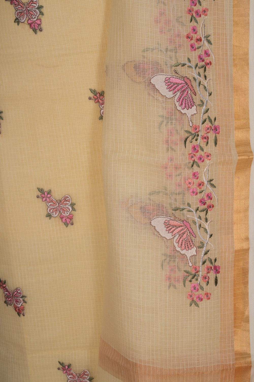 Image of Unstitched Suit Set Kota Fabric (3 Pcs Set)