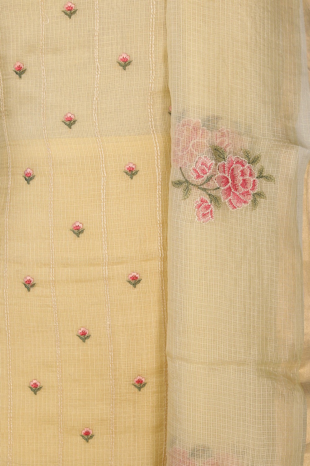 Kota Doria Unstitched Suit (3 Pcs Set)