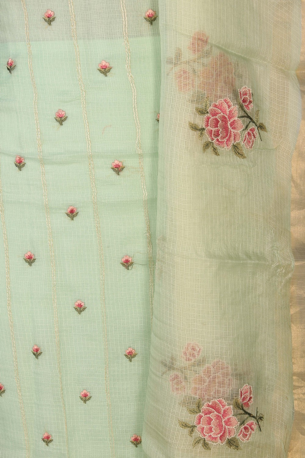 Image of Kota Doria Unstitched Suit (3 Pcs Set)