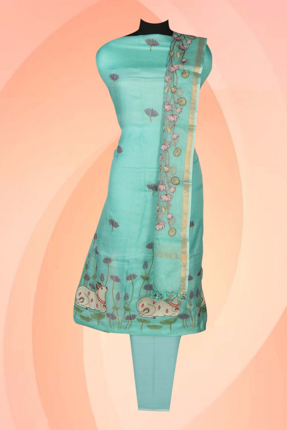 Kota Doria Unstitched Suit (3 Pcs Set)