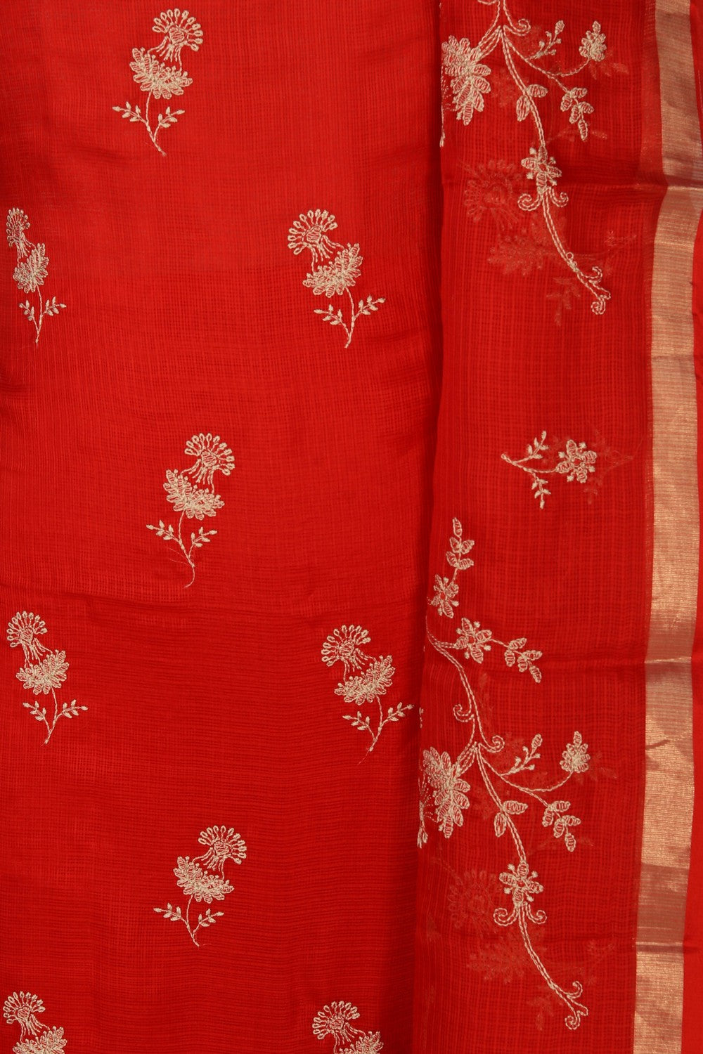 Kota Doria Unstitched Suit (3 Pcs Set)