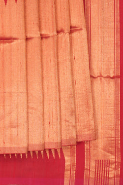 Image of A Tussar Silk Temple Pattern Saree