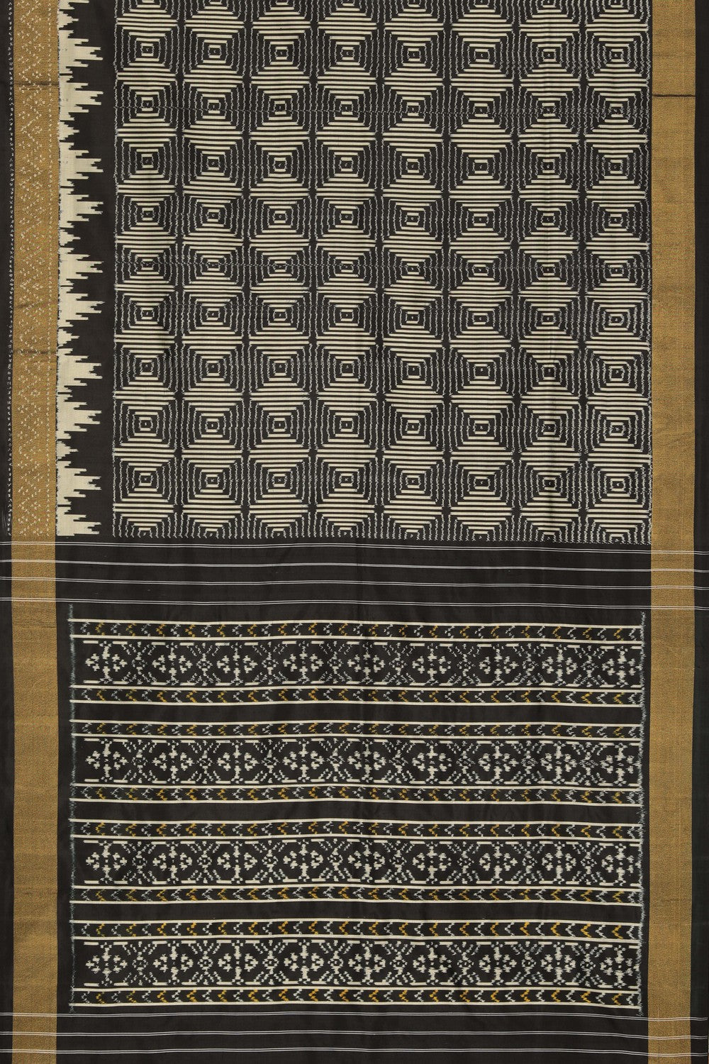 Pochampally Ikat Silk Black Saree