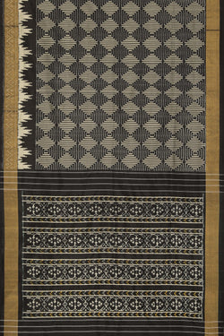 Image of Pochampally Ikat Silk Black Saree