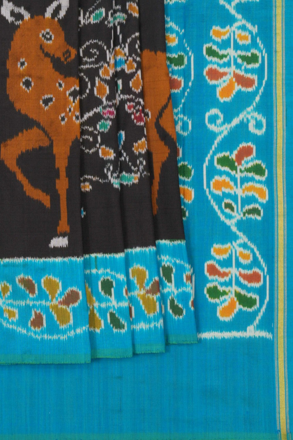 Image of Pochampally Ikat Silk Black Saree