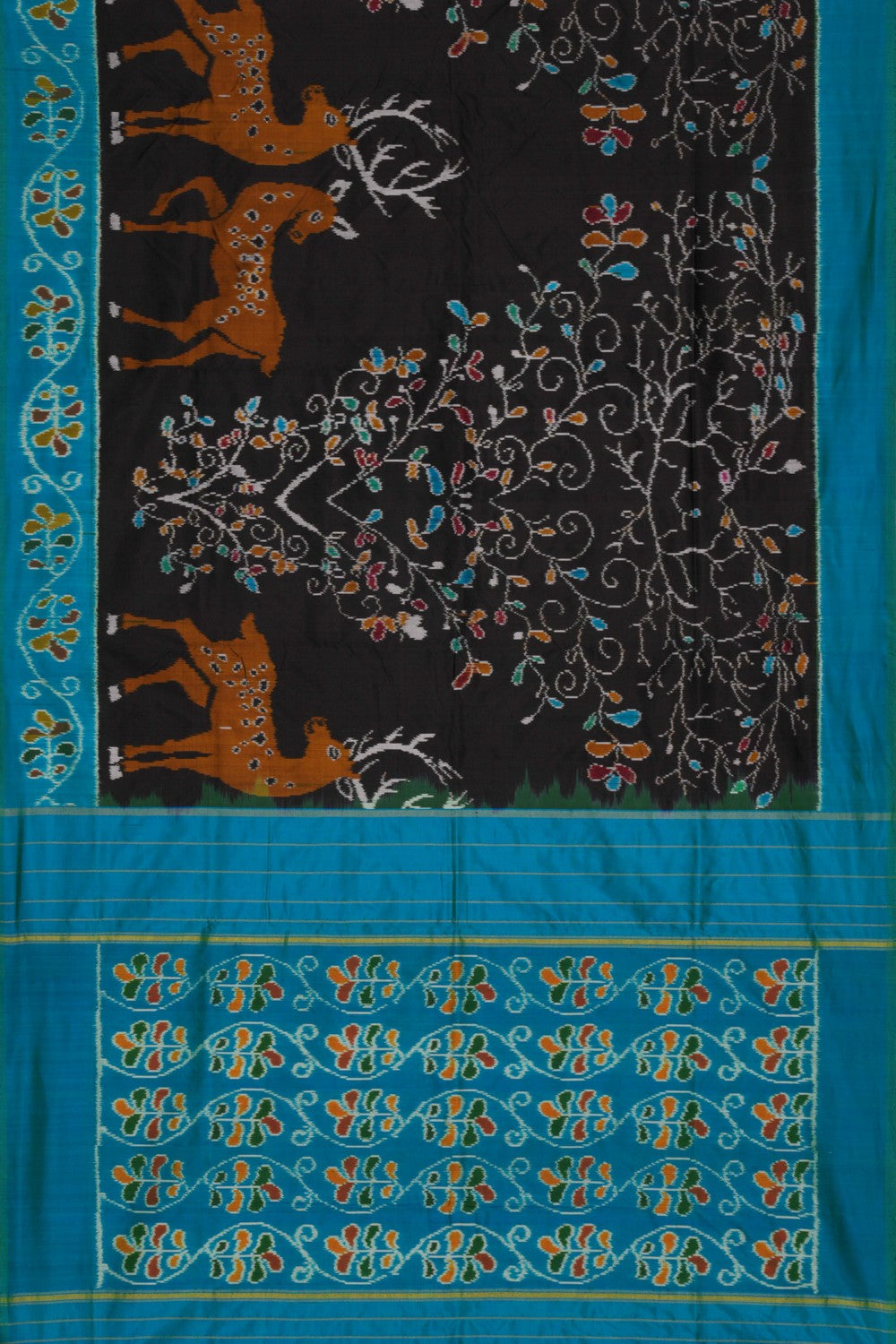 Image of Pochampally Ikat Silk Black Saree