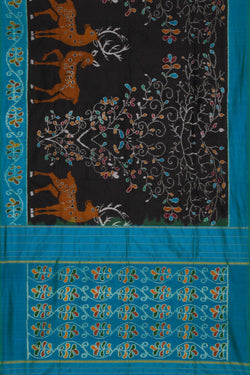 Image of Pochampally Ikat Silk Black Saree