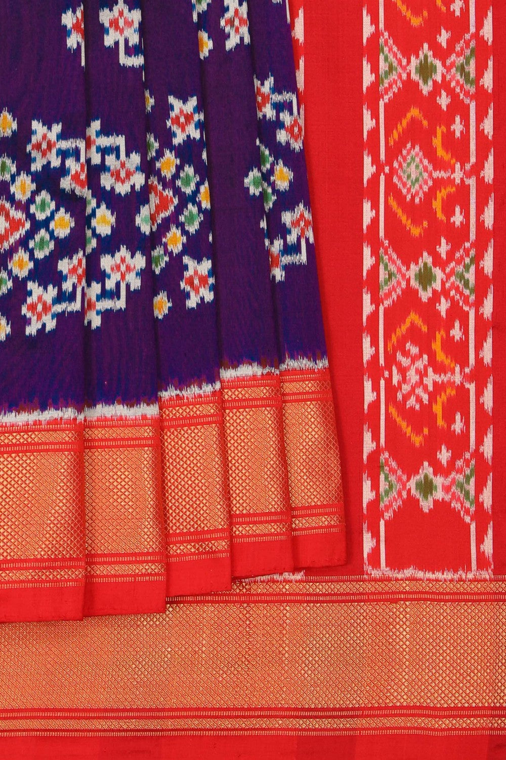 Image of Pochampally Ikat Silk Purple Saree