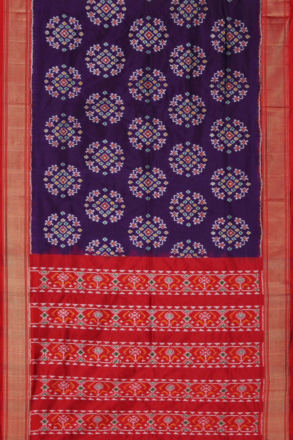 Image of Pochampally Ikat Silk Purple Saree