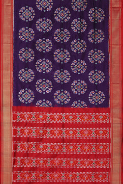 Image of Pochampally Ikat Silk Purple Saree