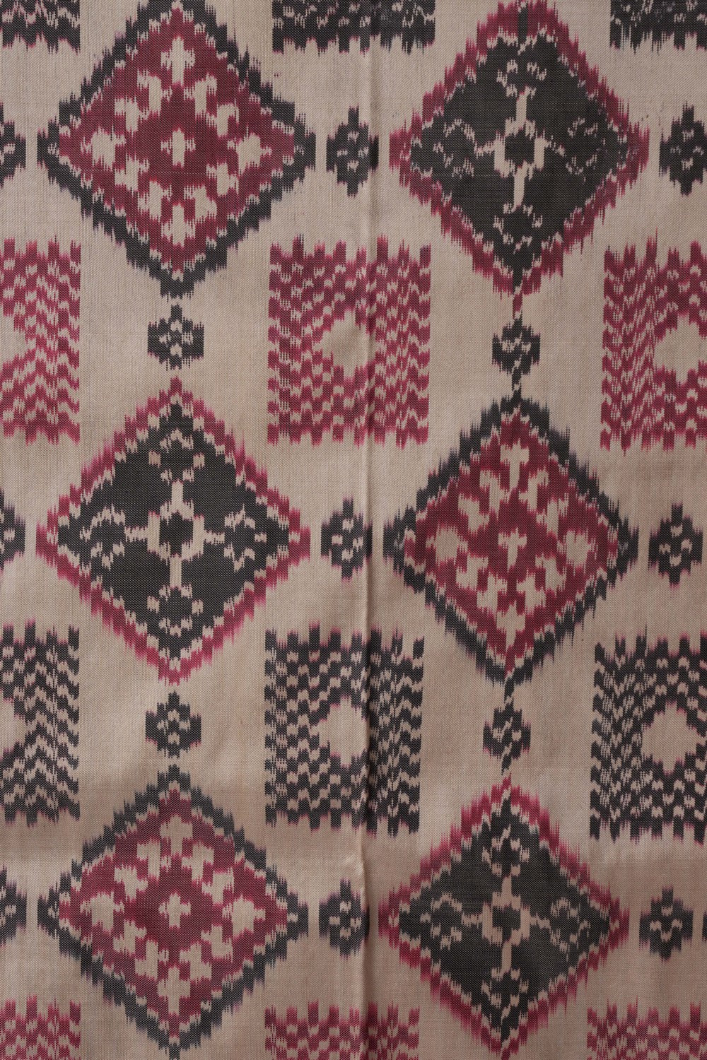 Image of Pochampally Ikat Silk Off-White Saree