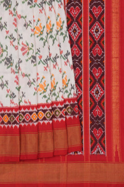 Image of Pochampally Ikat Silk White Saree