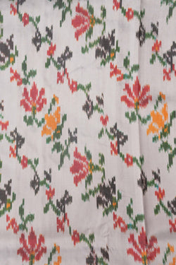 Image of Pochampally Ikat Silk White Saree
