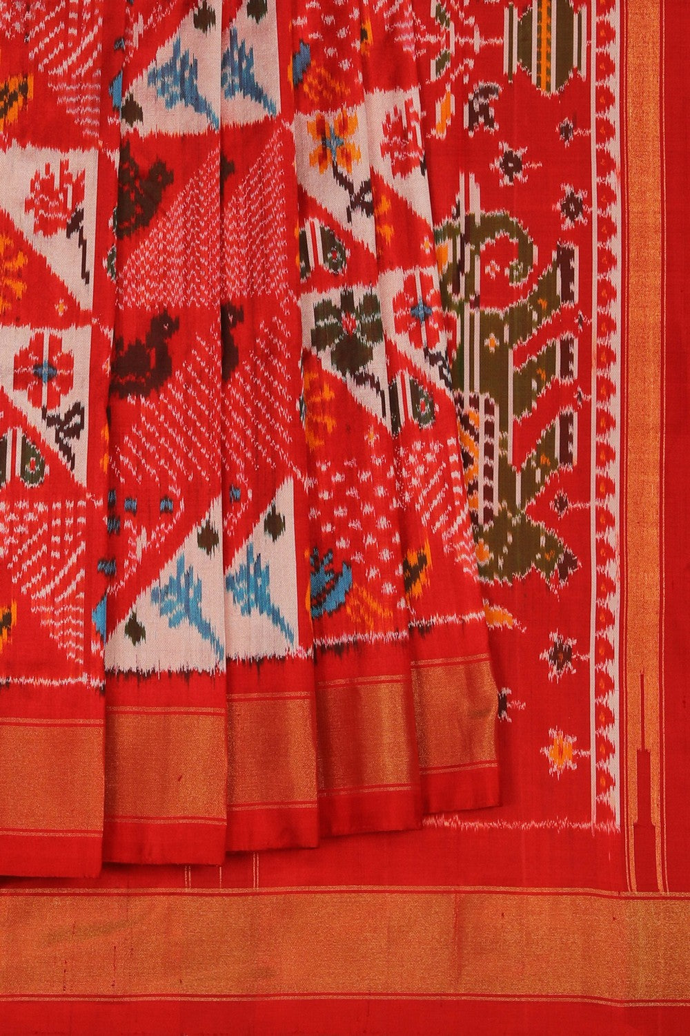 Image of Pochampally Ikat Silk Red Saree