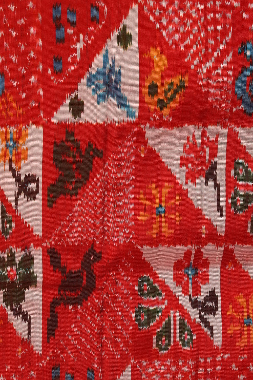 Image of Pochampally Ikat Silk Red Saree