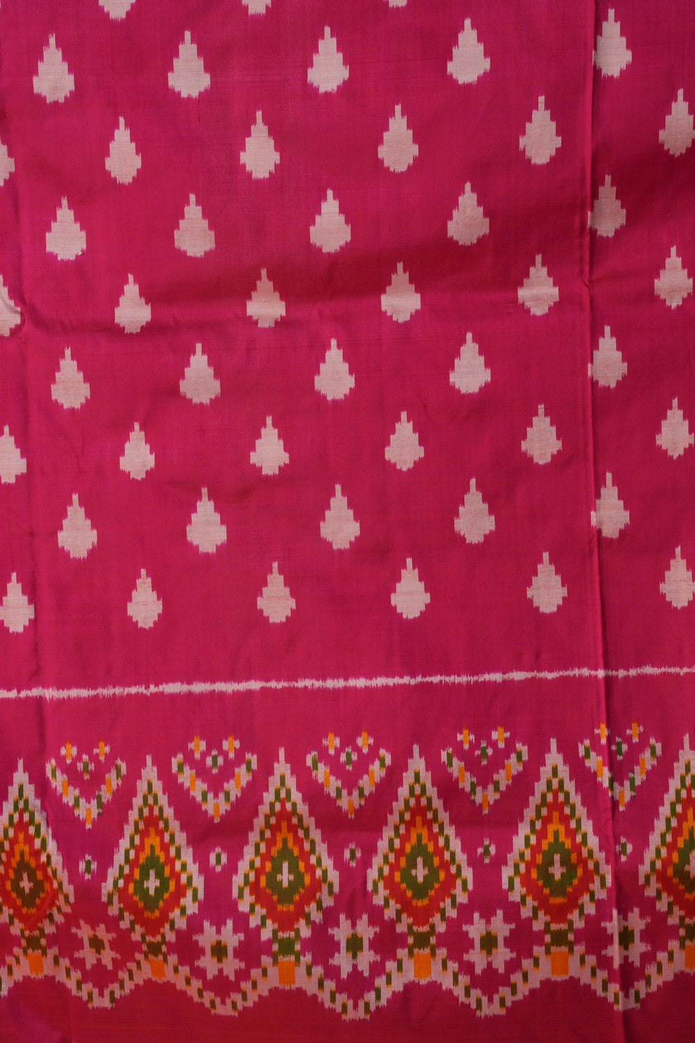 Image of Pochampally Ikat Silk Pink Saree