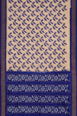 Image of Pochampally Ikat Silk Cream Saree