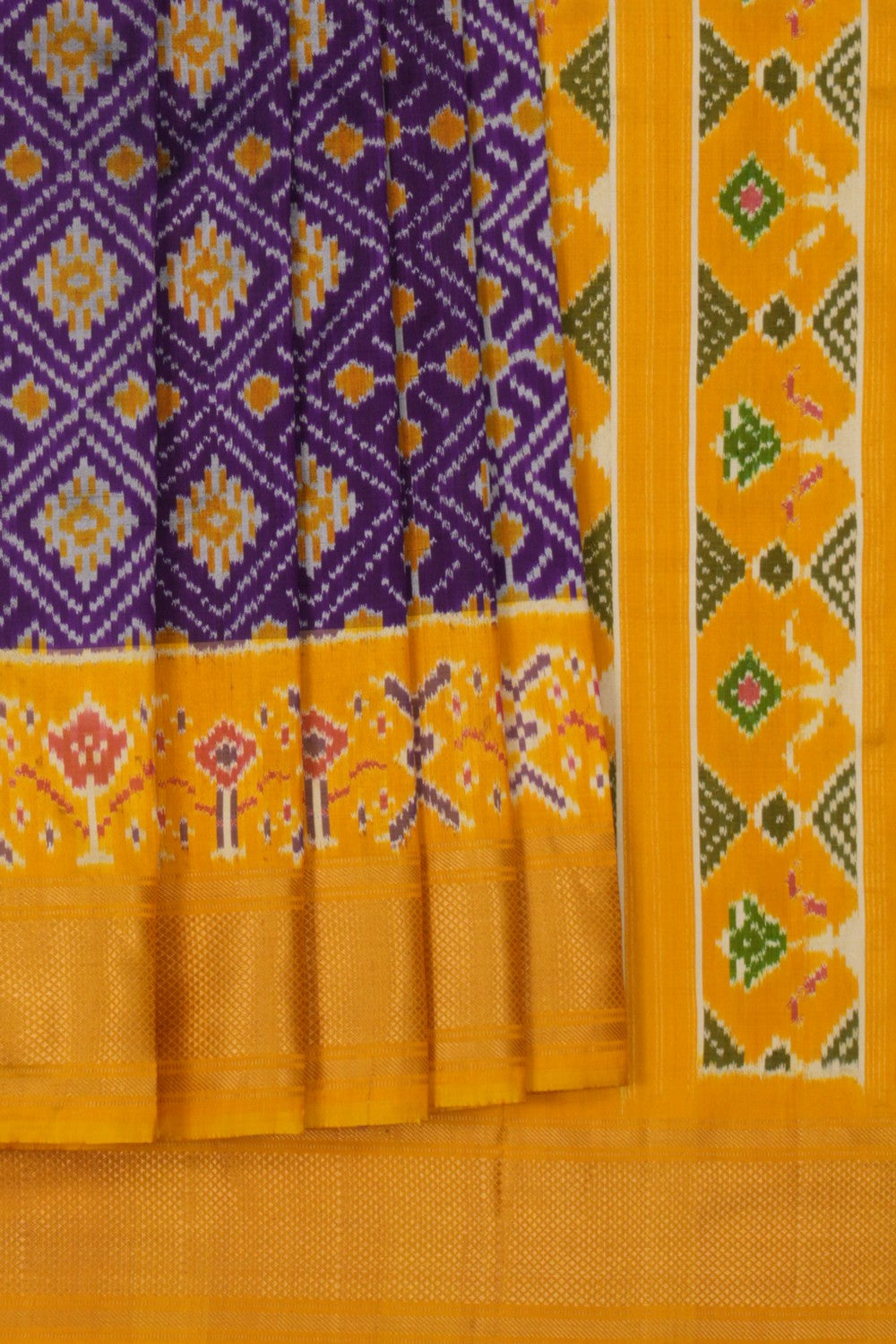 Image of Pochampally Ikat Silk Purple Saree