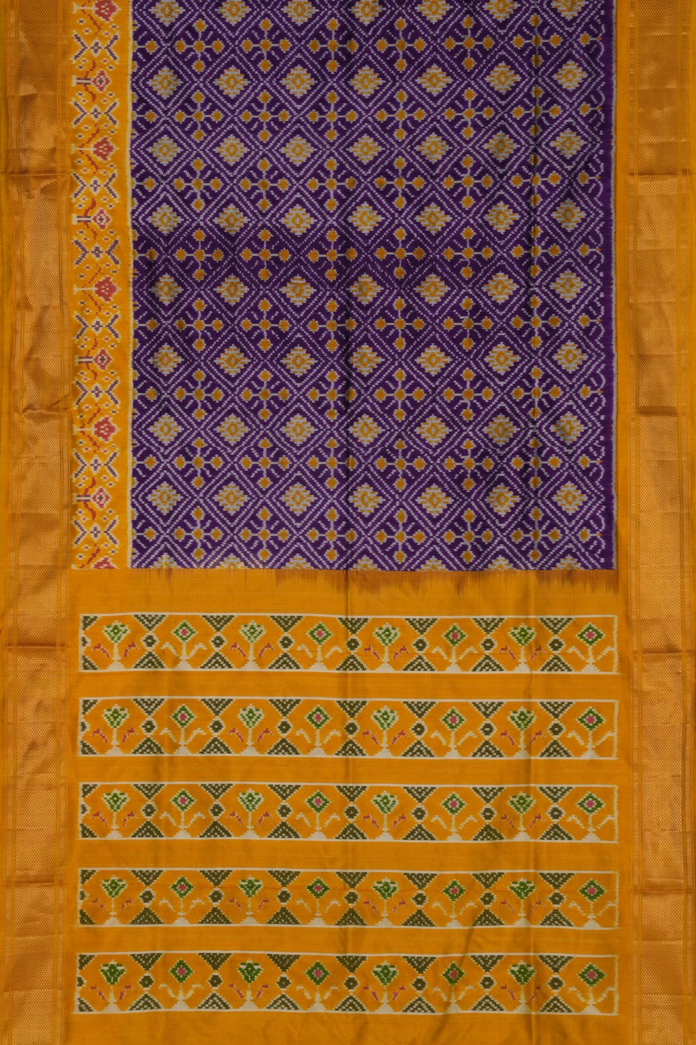 Image of Pochampally Ikat Silk Purple Saree