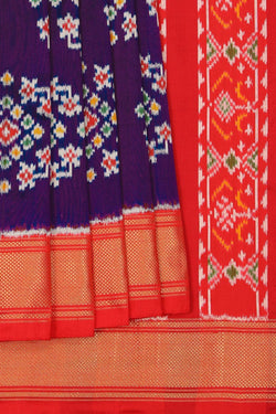 Image of Pochampally Ikat Silk Purple Saree