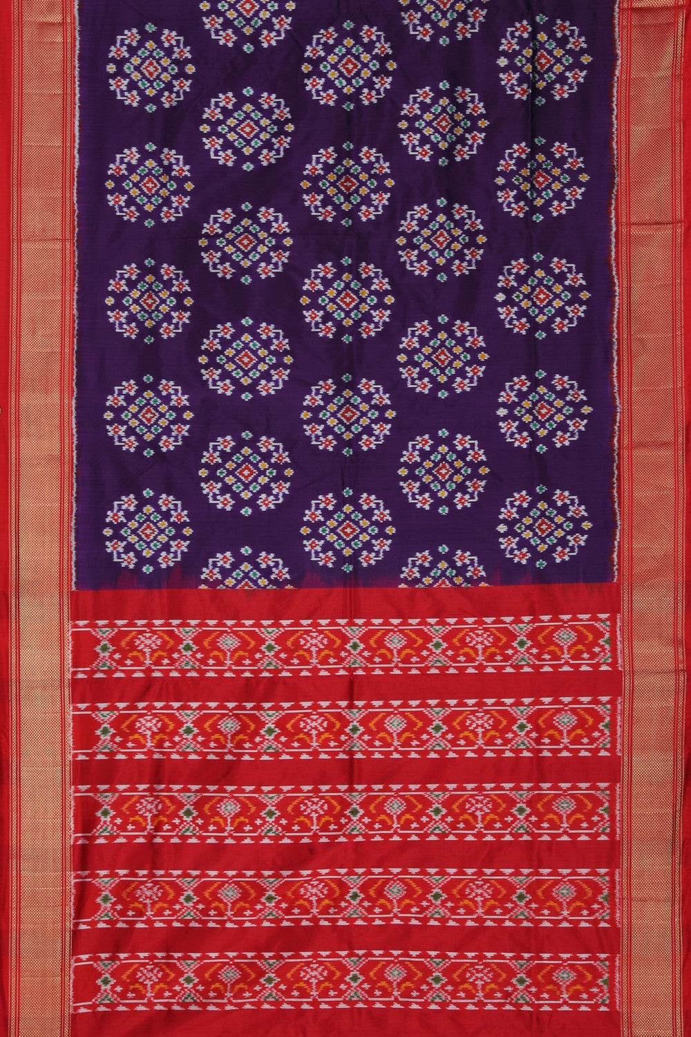 Pochampally Ikat Silk Purple Saree