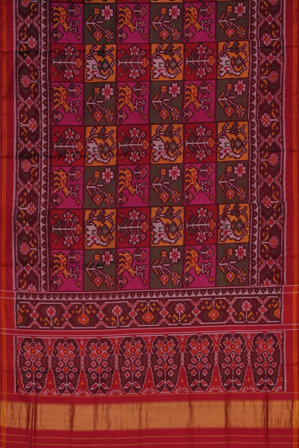 Image of Rajkot Patola Fuchsia Pink Saree