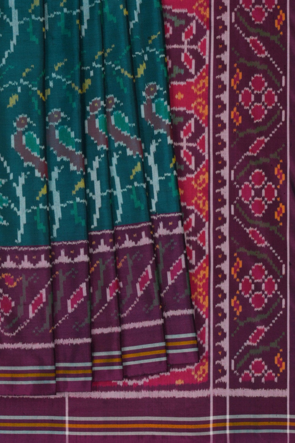 Rajkot Patola Teal Blue Saree