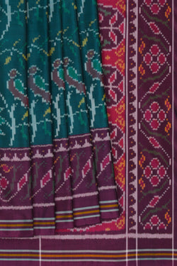 Image of Rajkot Patola Teal Blue Saree