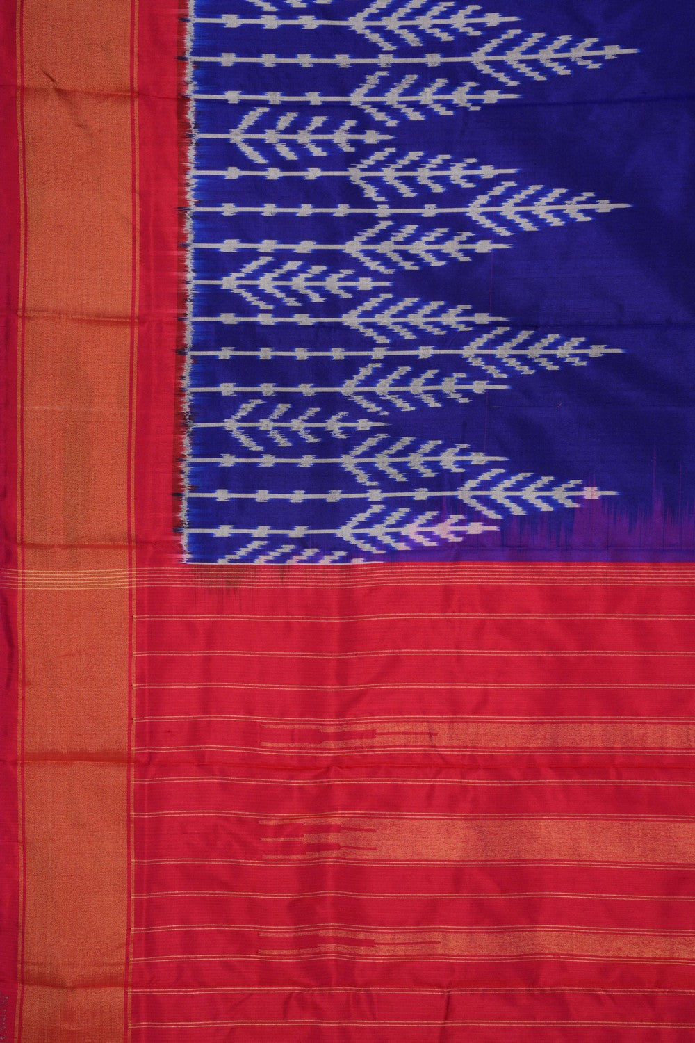 Image of Pochampally Ikat Silk Indigo Blue Dupatta