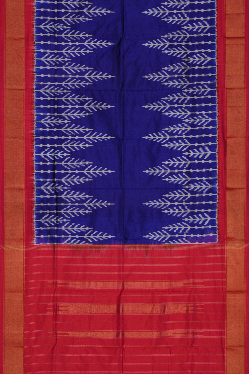 Image of Pochampally Ikat Silk Indigo Blue Dupatta