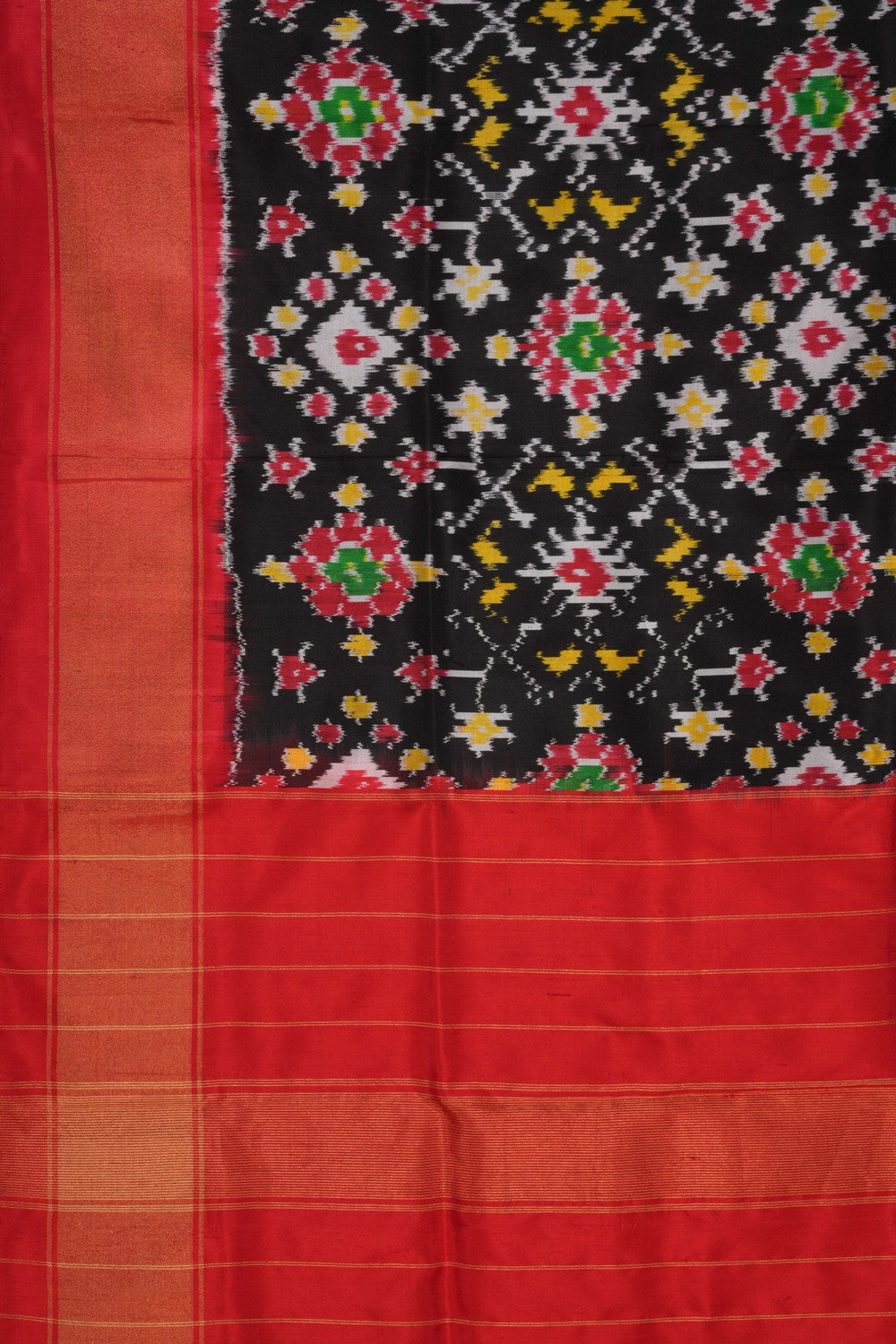 Image of Pochampally Ikat Silk Black Dupatta