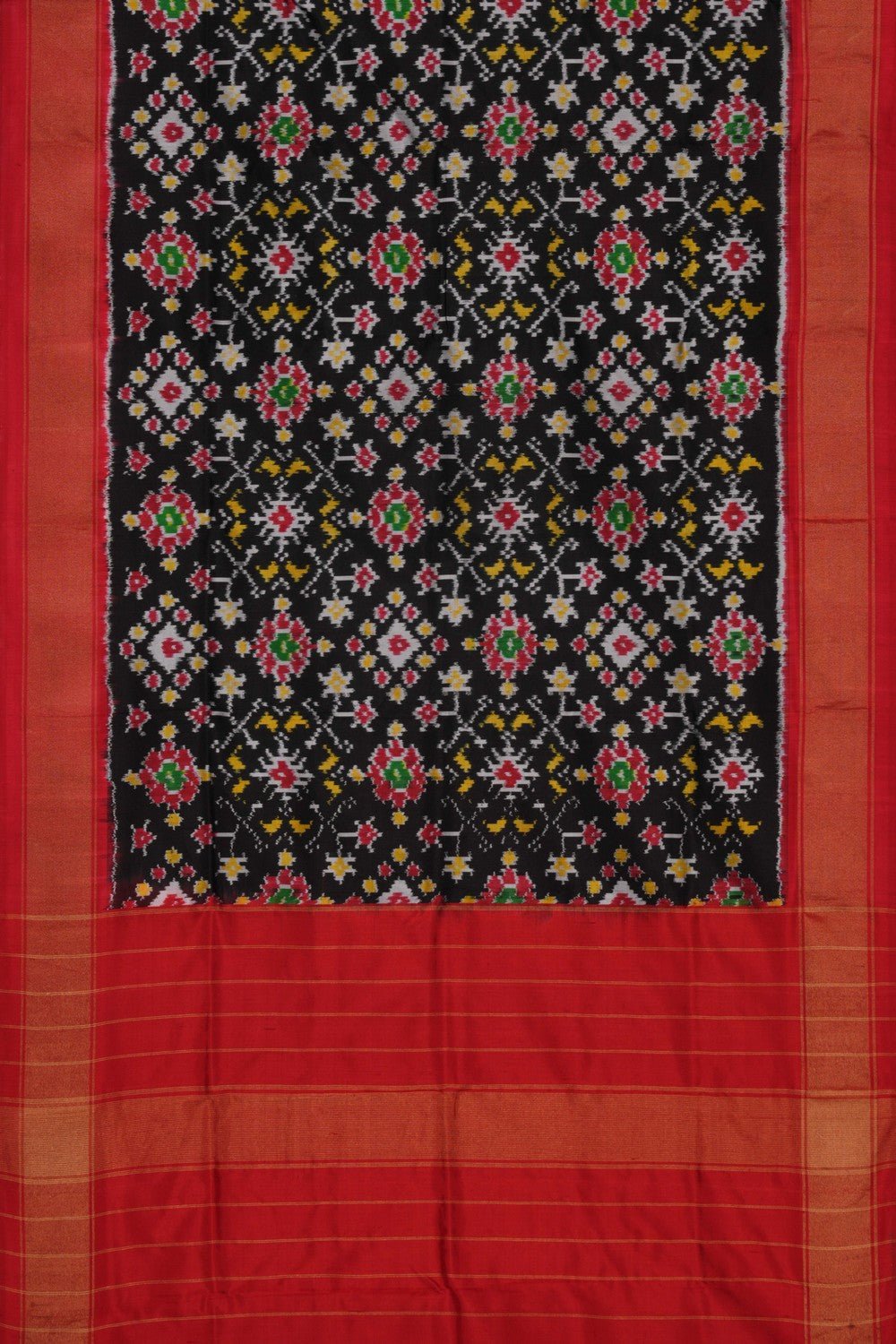 Image of Pochampally Ikat Silk Black Dupatta