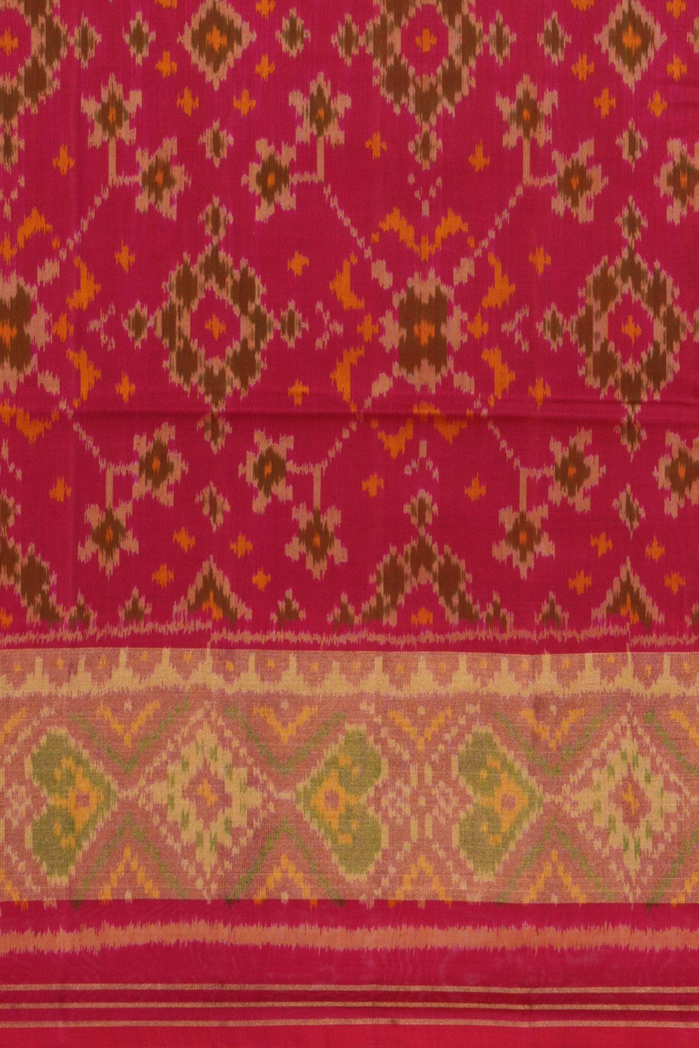 Image of Rajkot Patola Silk Moss Green Saree