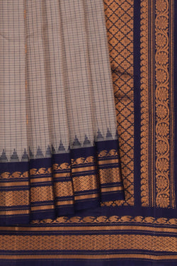 Image of Gadwal Cotton Silk Beige Saree