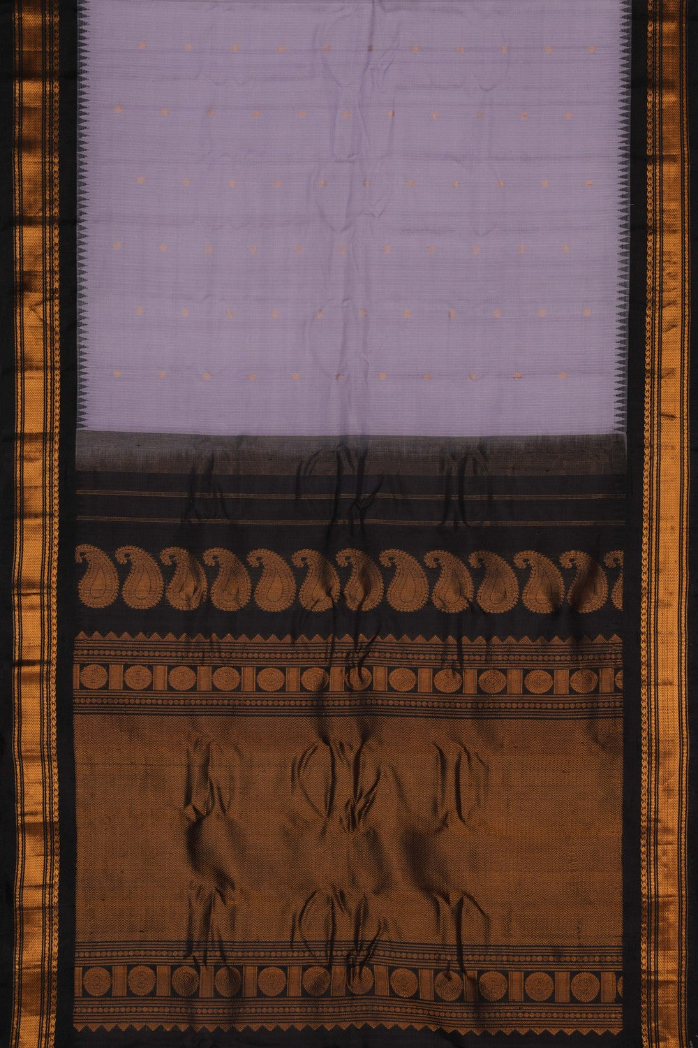 Image of Gadwal Cotton Silk Lavender Purple Saree