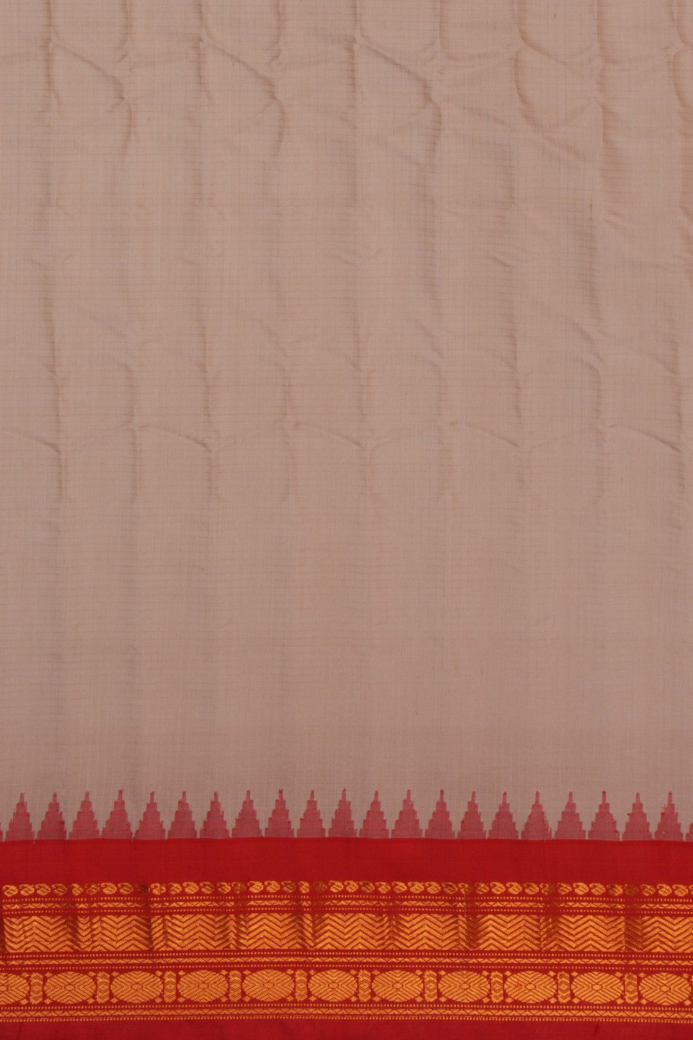 Gadwal Cotton Silk Off-White Saree