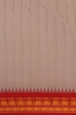 Image of Gadwal Cotton Silk Off-White Saree