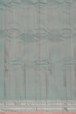 Image of Gadwal Silk Bottle Green Saree