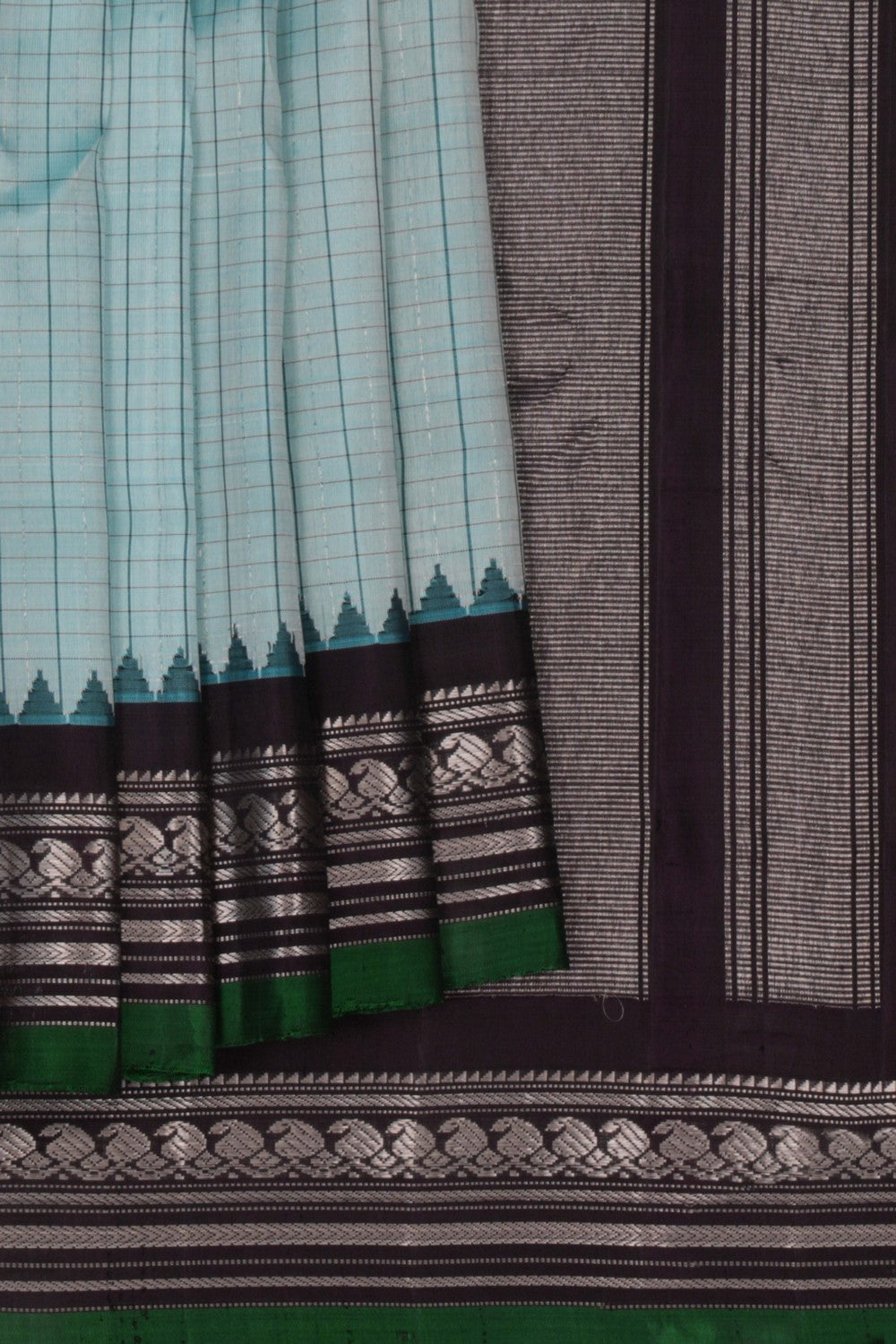 Gadwal Kattam Sea Blue Saree