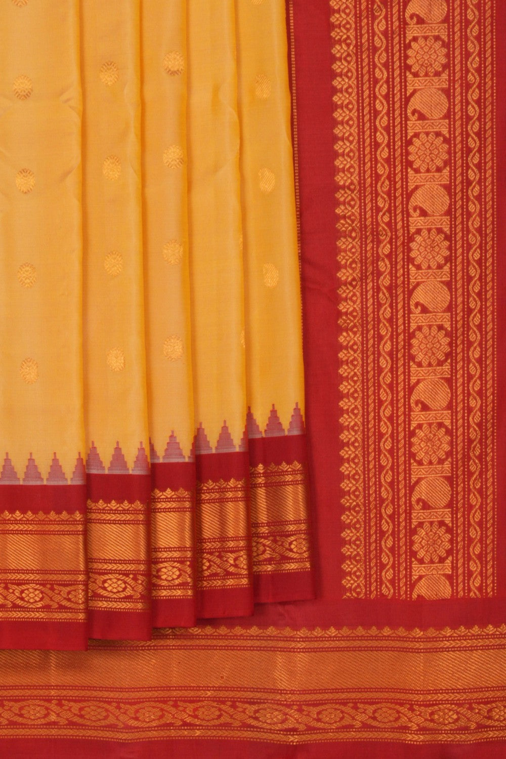 Image of Gadwal Silk Cream Saree