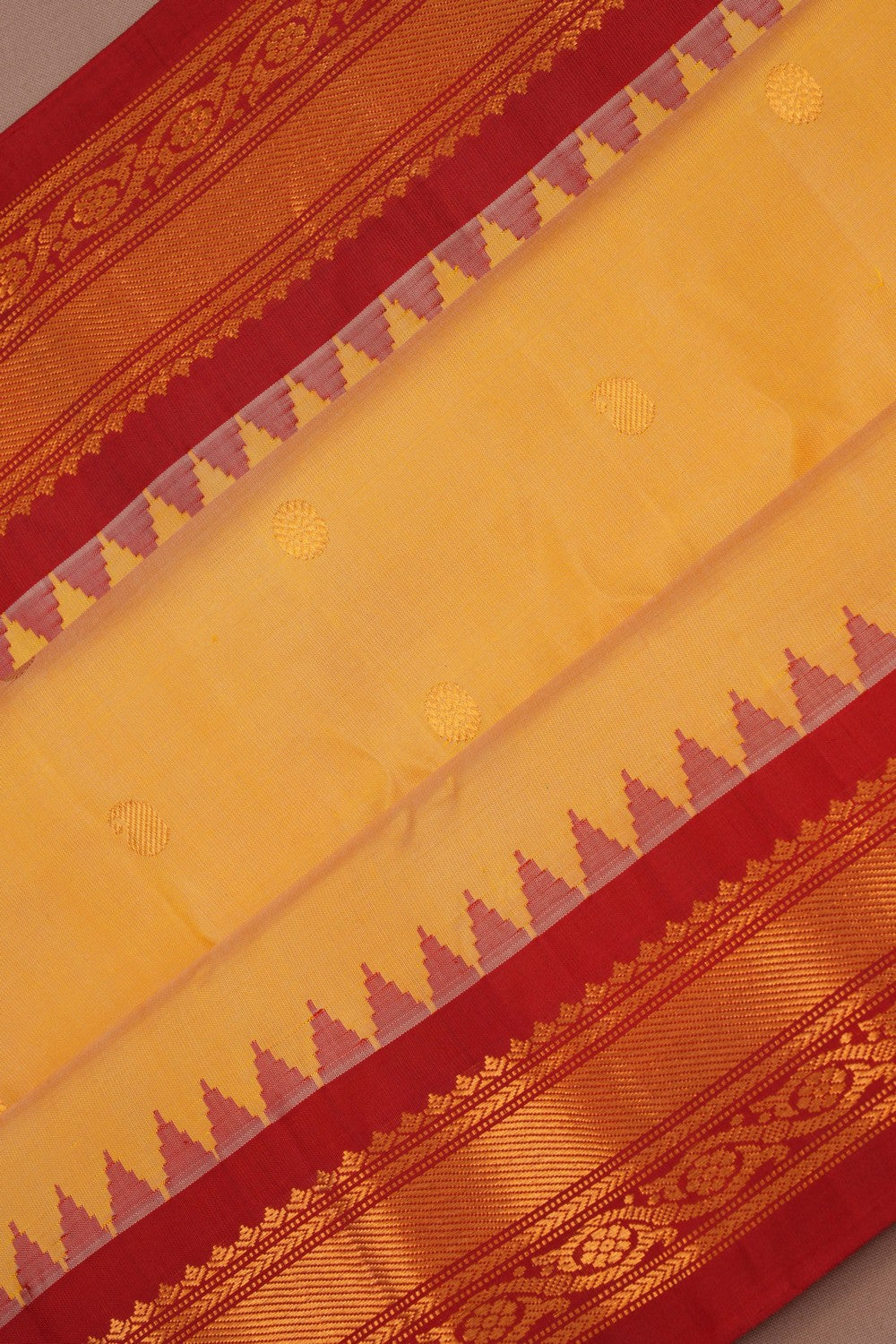 Image of Gadwal Silk Cream Saree