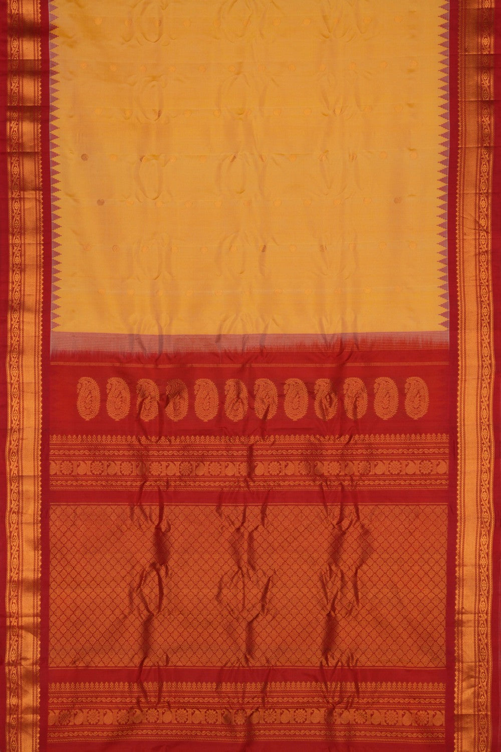 Image of Gadwal Silk Cream Saree