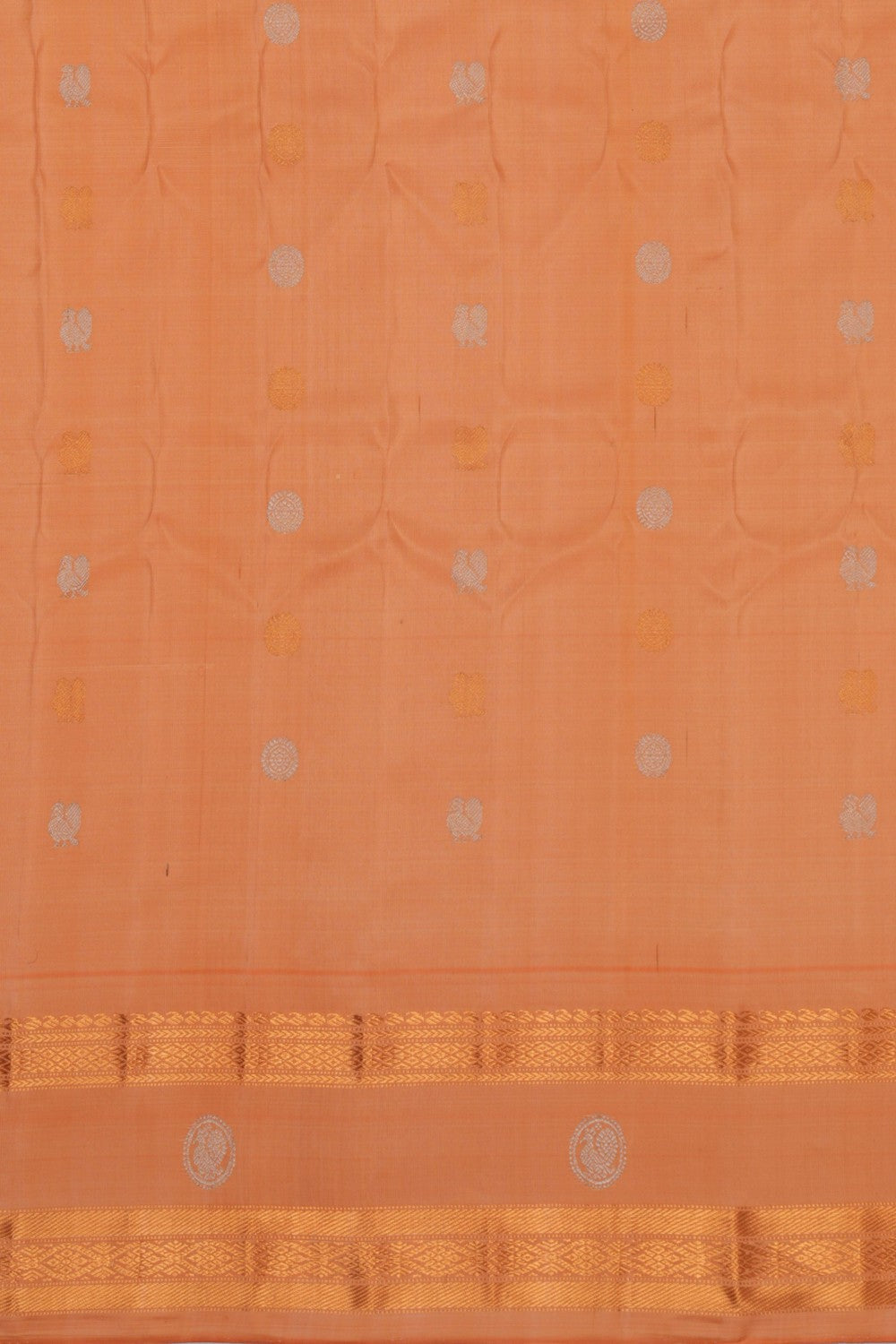 Image of Gadwal Silk Brown Saree