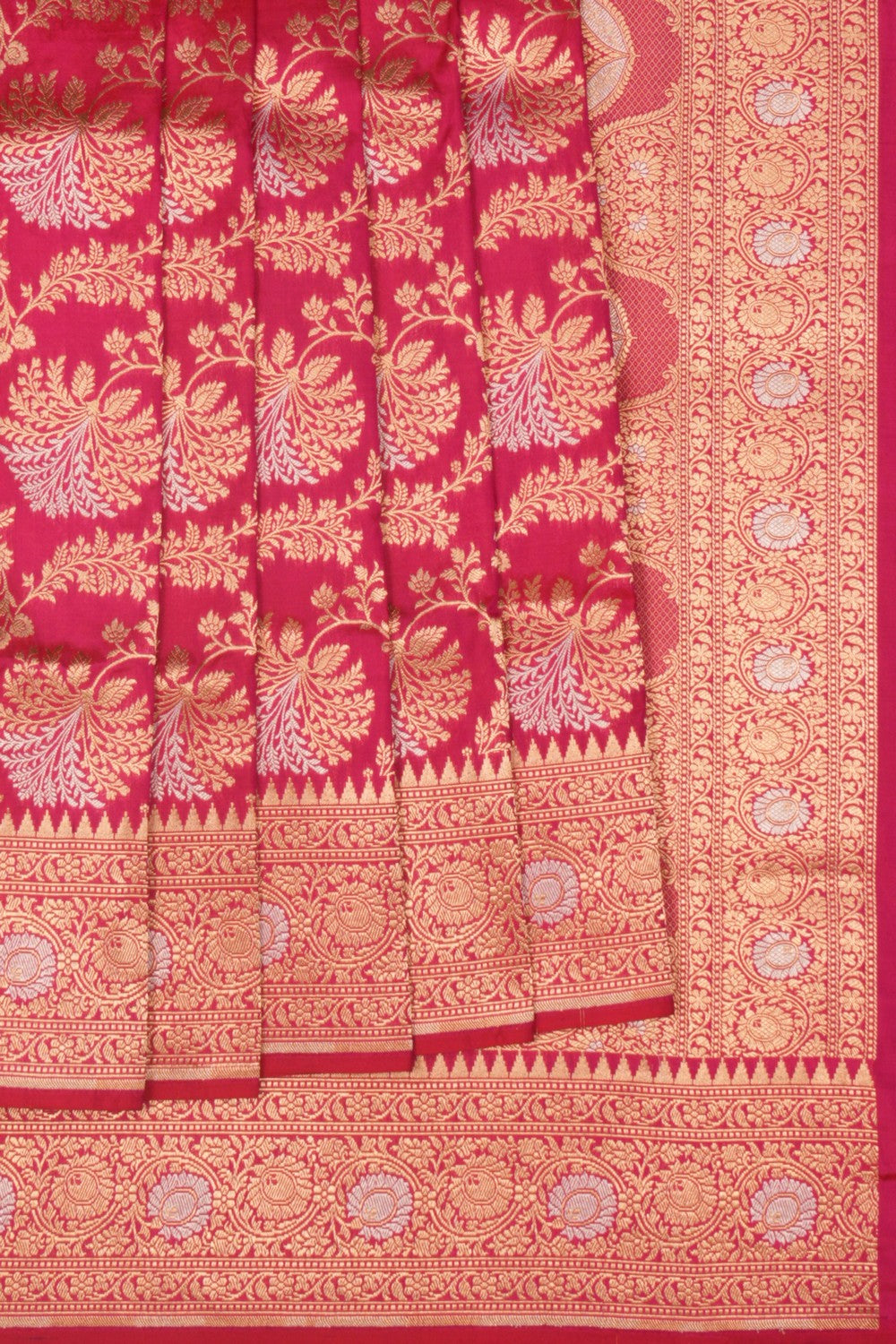 Image of Banarasi Brocade Pink Saree