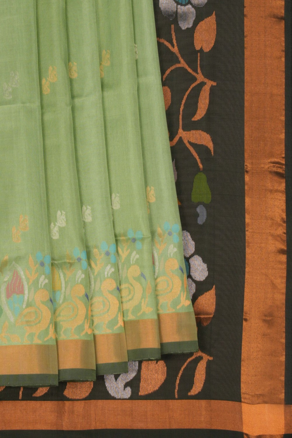Image of Uppada Silk Sage Green Saree