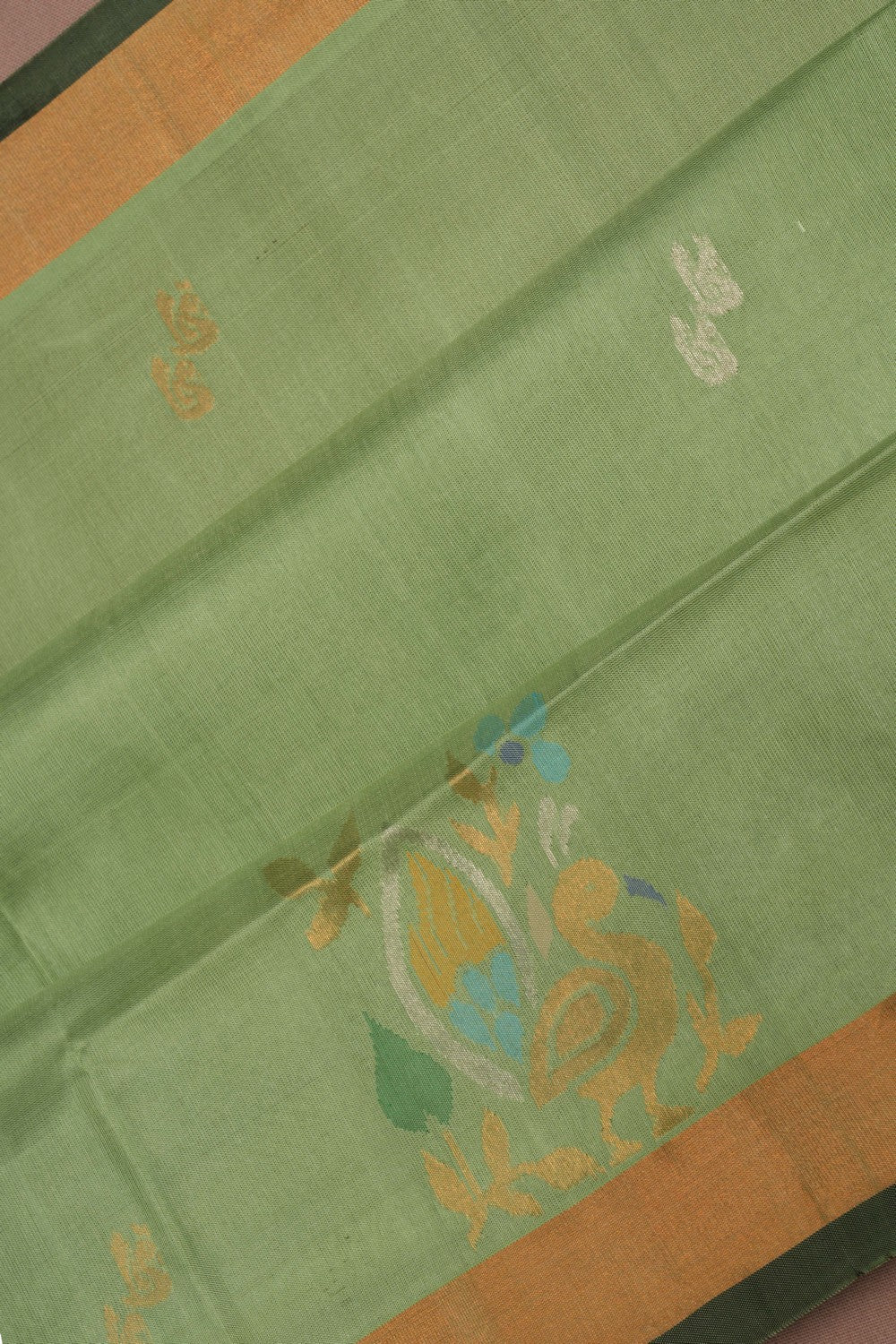 Image of Uppada Silk Sage Green Saree