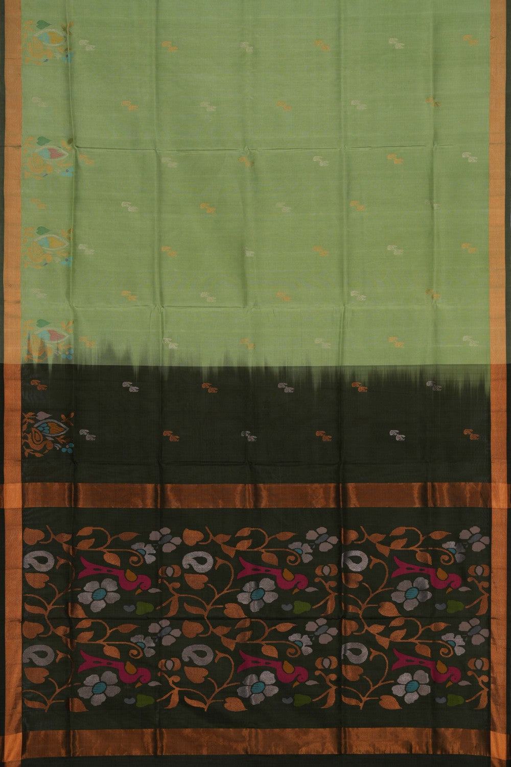 Image of Uppada Silk Sage Green Saree