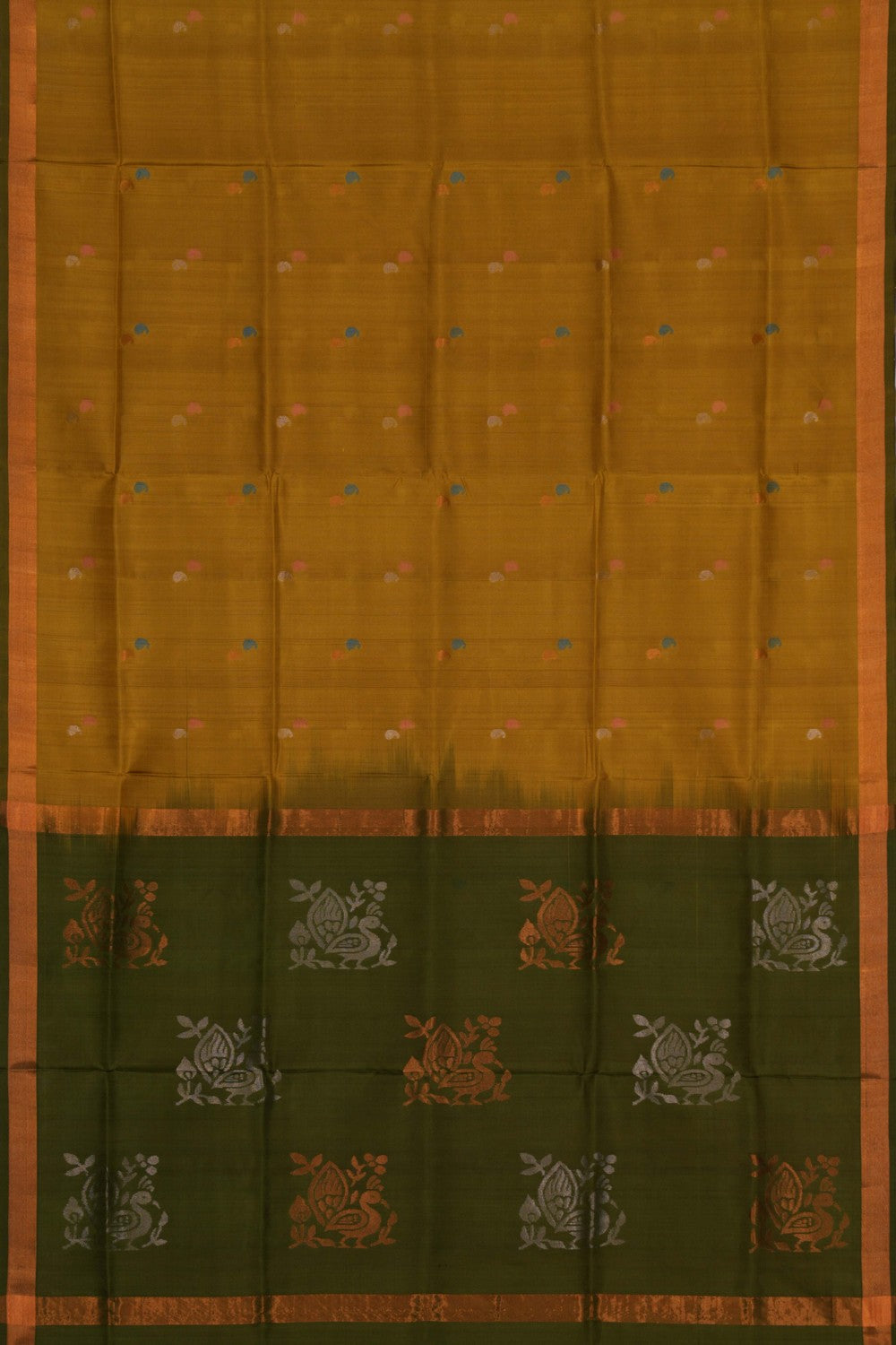 Uppada Silk Fenugreek Green Saree