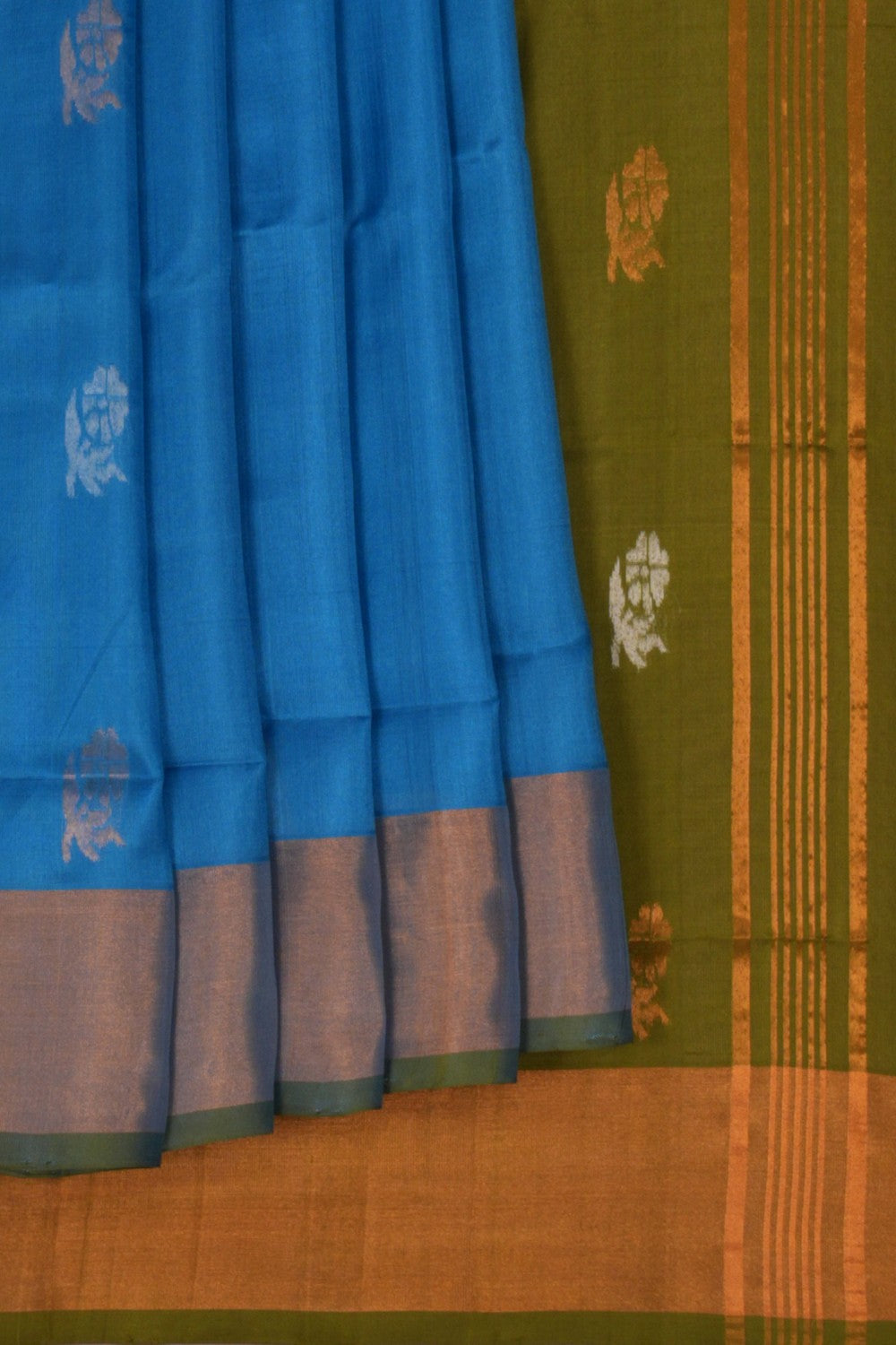 Uppada Silk Smoky Blue Saree