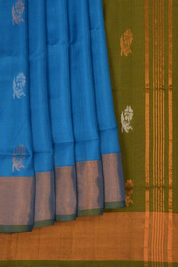 Image of Uppada Silk Smoky Blue Saree